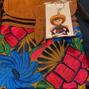 New Embroidered Mexican Crossbody Bag and keychain